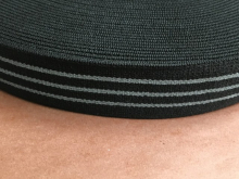 Резинка с лготипом 25мм 3 серых полосы (1метр) Резинка с лготипом 25мм 3 серых полосы (1метр)