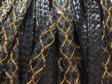 Бейка лаковая 10мм (30м) черная узор рыжий Бейка лаковая 10мм (30м) черная узор рыжий