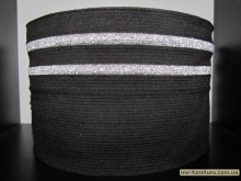 Резинка манжетная флаг черно-сереб 13см (7,5см) Резинка манжетная флаг черно-сереб 13см (7,5см)