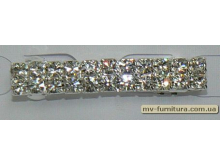 Заколка автомат камень 2ряда 4см серебро Заколка автомат камень 2ряда 4см серебро