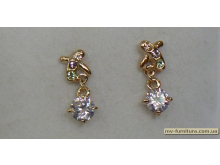 Гвоздик декор золото камень фиолетовый крестик/цепочка 2см. Гвоздик декор золото камень фиолетовый крестик/цепочка 2см.