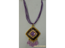 Кулон веревка эмаль камень фиолетовый ромб/5капель (22см) Кулон веревка эмаль камень фиолетовый ромб/5капель (22см)