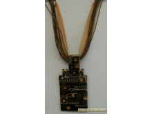 Кулон веревка эмаль камень бисер коричневый Кулон веревка эмаль камень бисер коричневый