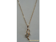 Кулон цепочка золото камень белый 2волны/1камень (22см) Кулон цепочка золото камень белый 2волны/1камень (22см)