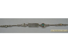 Браслет цепочка серебро №28 камень белый 20см Браслет цепочка серебро №28 камень белый 20см