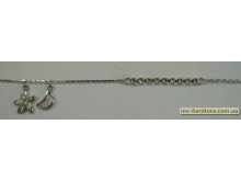 Браслет цепочка серебро №31 камень белый звезда 21см Браслет цепочка серебро №31 камень белый звезда 21см