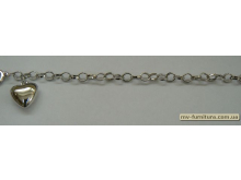 Браслет цепочка №96 металл никель 1 элемент сердцеМ 20см Браслет цепочка №96 металл никель 1 элемент сердцеМ 20см