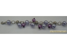 Браслет цепочка серебро №112 жемчуг металл фиолетовый 10мм 22см Браслет цепочка серебро №112 жемчуг металл фиолетовый 10мм 22см