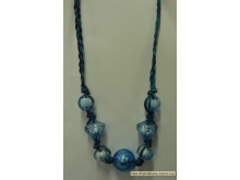 Колье веревка №7 стекло синий ромбик (25см) Колье веревка №7 стекло синий ромбик (25см)