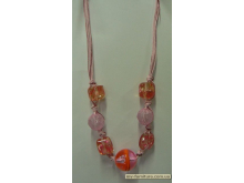 Колье веревка №8 стекло пластмасса розовый шарики (25см) Колье веревка №8 стекло пластмасса розовый шарики (25см)