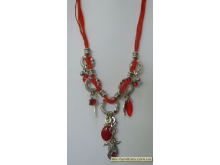 Колье веревка №16 металл+камень+пластмасса красный море (26см) Колье веревка №16 металл+камень+пластмасса красный море (26см)