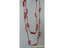 Бусы веревка №22 стекло красный 2 in 1 б/застежки (75см) Бусы веревка №22 стекло красный 2 in 1 б/застежки (75см)