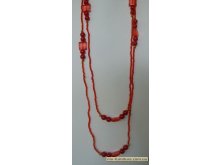 Бусы бисер №24 стекло+жемчуг красный 2 in 1 (без застежки) (80см) Бусы бисер №24 стекло+жемчуг красный 2 in 1 (без застежки) (80см)