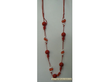 Бусы веревка №130 пластмасса+стекло красный/белый б/застежки (39см) Бусы веревка №130 пластмасса+стекло красный/белый б/застежки (39см)