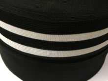 Резинка манжетная флаг черная 2 белых полосы 11см (5,5см) Резинка манжетная флаг черная 2 белых полосы 11см (5,5см)