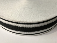 Тесьма ТЖ флаг 40мм (50м) белый черный серебро Тесьма ТЖ флаг 40мм (50м) белый черный серебро