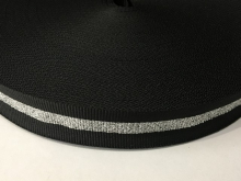 Тесьма ТЖ флаг 25мм (50м) 1серебро черный Тесьма ТЖ флаг 25мм (50м) 1серебро черный