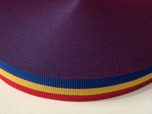 Тесьма ТЖ флаг 20мм (50м) василек-желтый-красный Тесьма ТЖ флаг 20мм (50м) василек-желтый-красный