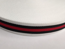 Тесьма ТЖ флаг 25мм (50м) 1п красная 2п черных белая Тесьма ТЖ флаг 25мм (50м) 1п красная 2п черных белая