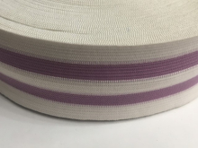 Резинка 50мм (25м) белый 2 полосы сиреневые Резинка 50мм (25м) белый 2 полосы сиреневые