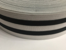 Резинка 50мм (25м) белый 2 полосы черные Резинка 50мм (25м) белый 2 полосы черные