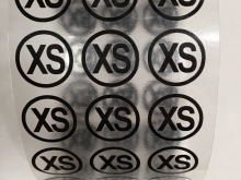 Размер термотрансферный 15мм (12шт) XS черный Размер термотрансферный 15мм (12шт) XS черный