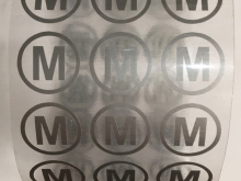 Размер термотрансферный 15мм (12шт) M серебро Размер термотрансферный 15мм (12шт) M серебро