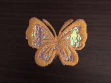 Вышивка апликация бабочка 4смх3см желтый