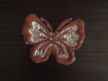 Вышивка апликация бабочка 4смх3см коричневый