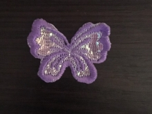 Вышивка апликация бабочка 4смх3см светло-фиолетовый