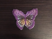 Вышивка апликация бабочка 4смх3см фиолетовый