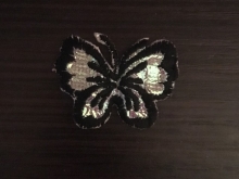 Вышивка апликация бабочка 4смх3см черный