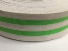 Резинка 50мм белый 2 полосы зеленые