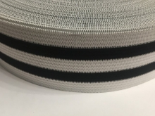 Резинка 50мм белый 2 полосы черные