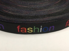 Тесьма c логотипом жаккард 20мм Fashion цветная 20мм