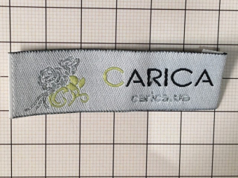 Этикетка тканная жакардовая 2см Carica (1000шт) под заказ Этикетка тканная жакардовая 2см Carica (1000шт) под заказ