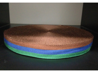 Тесьма ТЖ флаг 20мм (50м) коричнево-сине-зеленый Тесьма ТЖ флаг 20мм (50м) коричнево-сине-зеленый