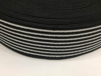 Резинка 60мм ТЖ черно-белая (25м) (тельняшка) Резинка 60мм ТЖ черно-белая (25м) (тельняшка)