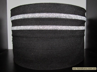 Резинка манжетная флаг черно-сереб 13см (7,5см) Резинка манжетная флаг черно-сереб 13см (7,5см)