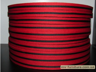 Тесьма ТЖ флаг 10мм (50м) красно-черный Тесьма ТЖ флаг 10мм (50м) красно-черный