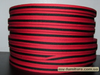 Тесьма ТЖ флаг 10мм (50м) алый-черный Тесьма ТЖ флаг 10мм (50м) алый-черный