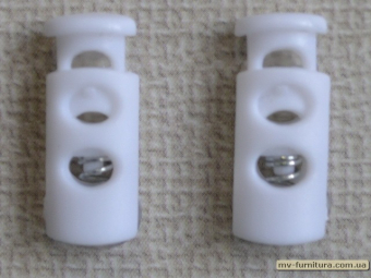 Фиксатор пластик сопилка на 2 дырки (1000шт) белый Фиксатор пластик сопилка на 2 дырки (1000шт) белый