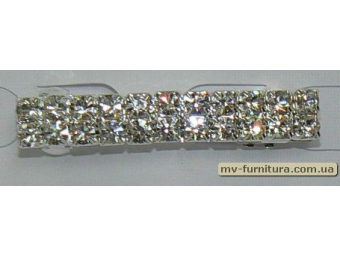 Заколка автомат камень 2ряда 4см серебро Заколка автомат камень 2ряда 4см серебро