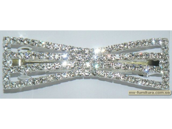 Заколка автомат камень бант 9см серебро Заколка автомат камень бант 9см серебро