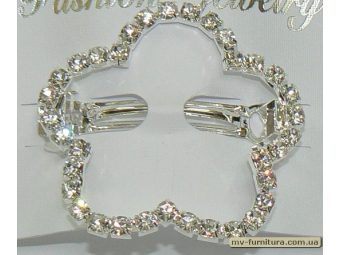 Заколка автомат камень рамка цветок 5см серебро Заколка автомат камень рамка цветок 5см серебро