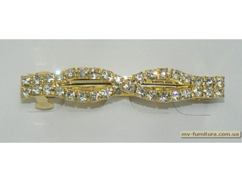 Заколка автомат камень переплет 7см золото Заколка автомат камень переплет 7см золото