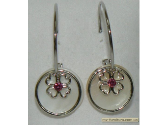 Серьги класика серебро камень розовый цветок в кольце 20 мм. Серьги класика серебро камень розовый цветок в кольце 20 мм.