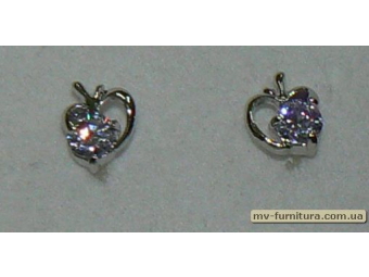 Гвоздик класика серебро камень фиолетовый яблоко Гвоздик класика серебро камень фиолетовый яблоко