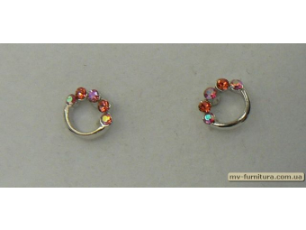 Гвоздик класика серебро камень красный веночек Гвоздик класика серебро камень красный веночек