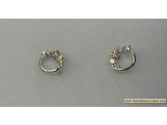 Гвоздик класика серебро камень белый веночек Гвоздик класика серебро камень белый веночек